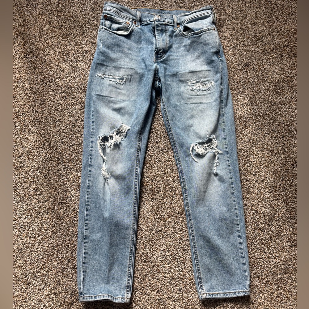 Levi’s 531 women’s vintage Distressed Light Blue Denim Jeans distressed 33
